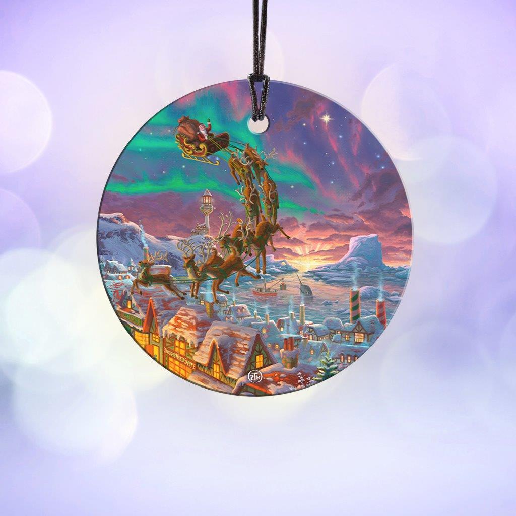 Zac Kinkade (Santas North Pole - Santa) StarFire Prints™ Hanging Glass Print SPCIR1205