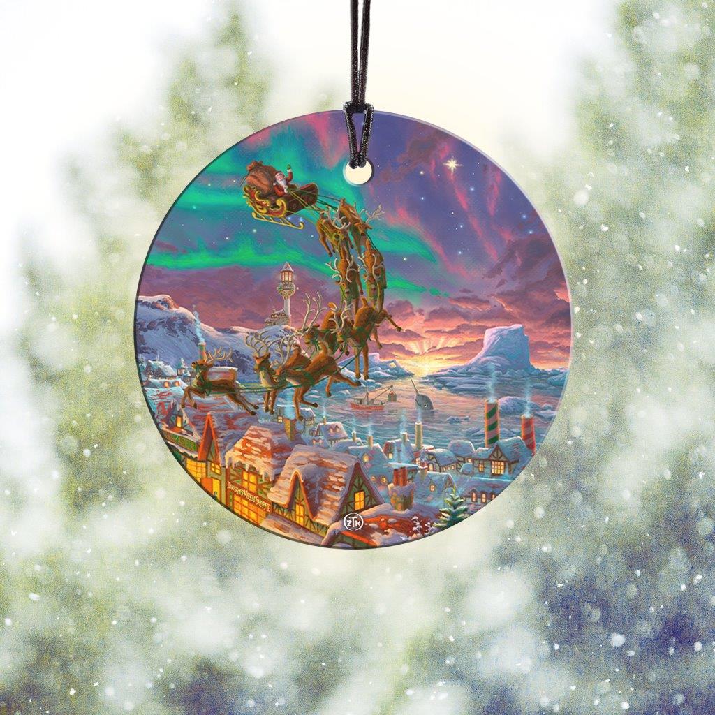 Zac Kinkade (Santas North Pole - Santa) StarFire Prints™ Hanging Glass Print SPCIR1205