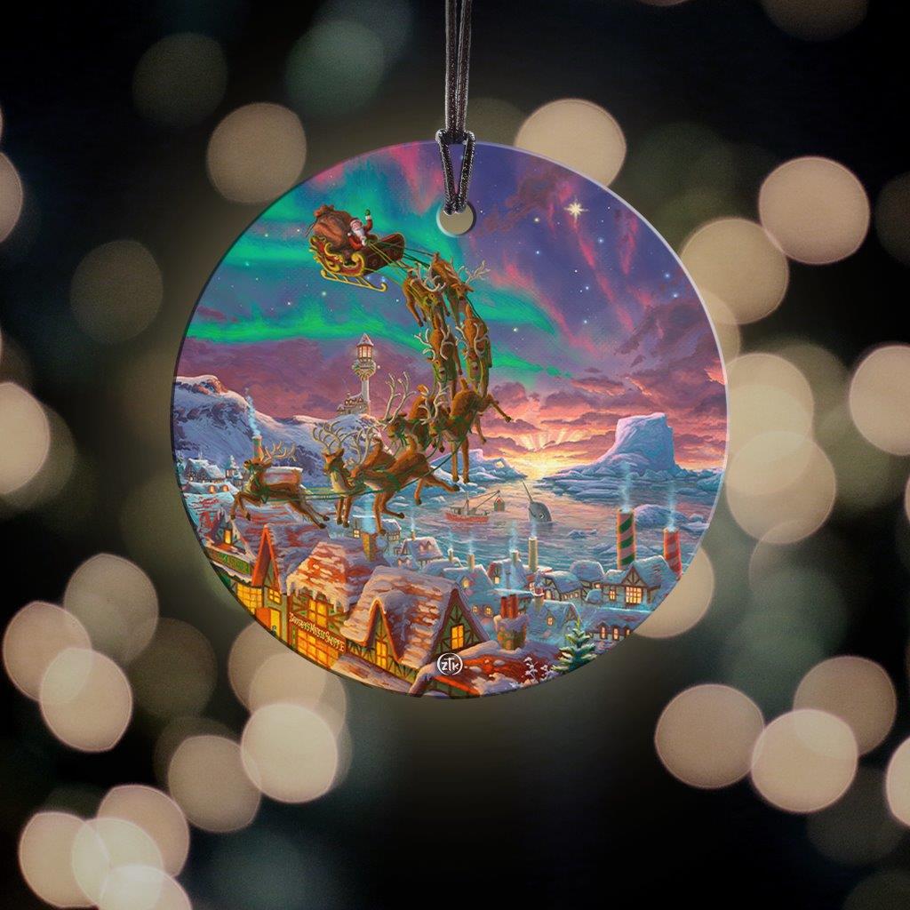 Zac Kinkade (Santas North Pole - Santa) StarFire Prints™ Hanging Glass Print SPCIR1205