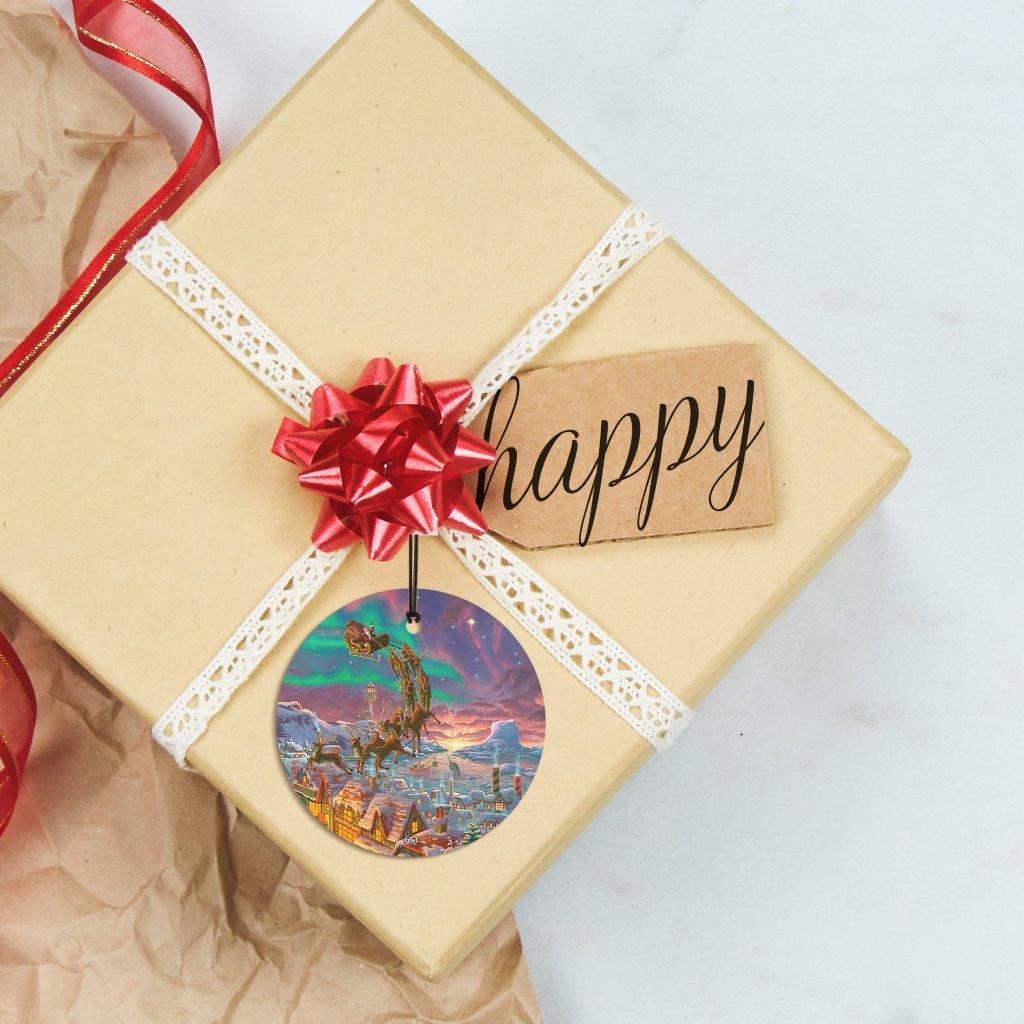 Zac Kinkade (Santas North Pole - Santa) StarFire Prints™ Hanging Glass Print SPCIR1205