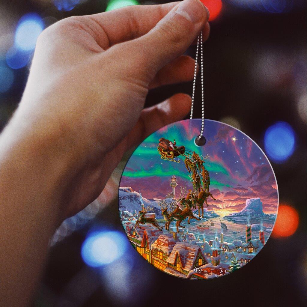 Zac Kinkade (Santas North Pole - Santa) StarFire Prints™ Hanging Glass Print SPCIR1205