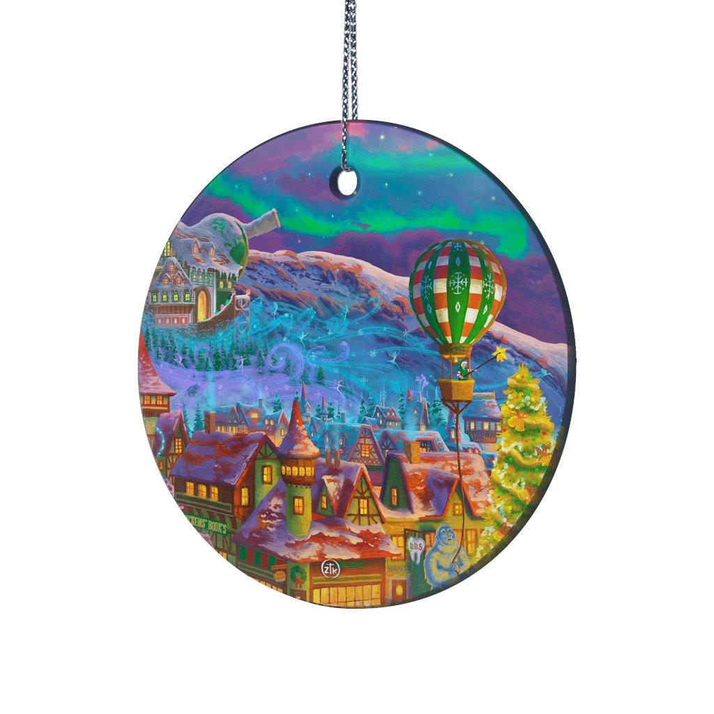 Zac Kinkade (Santas North Pole - Hot Air Balloon) StarFire Prints™ Hanging Glass Print SPCIR1207