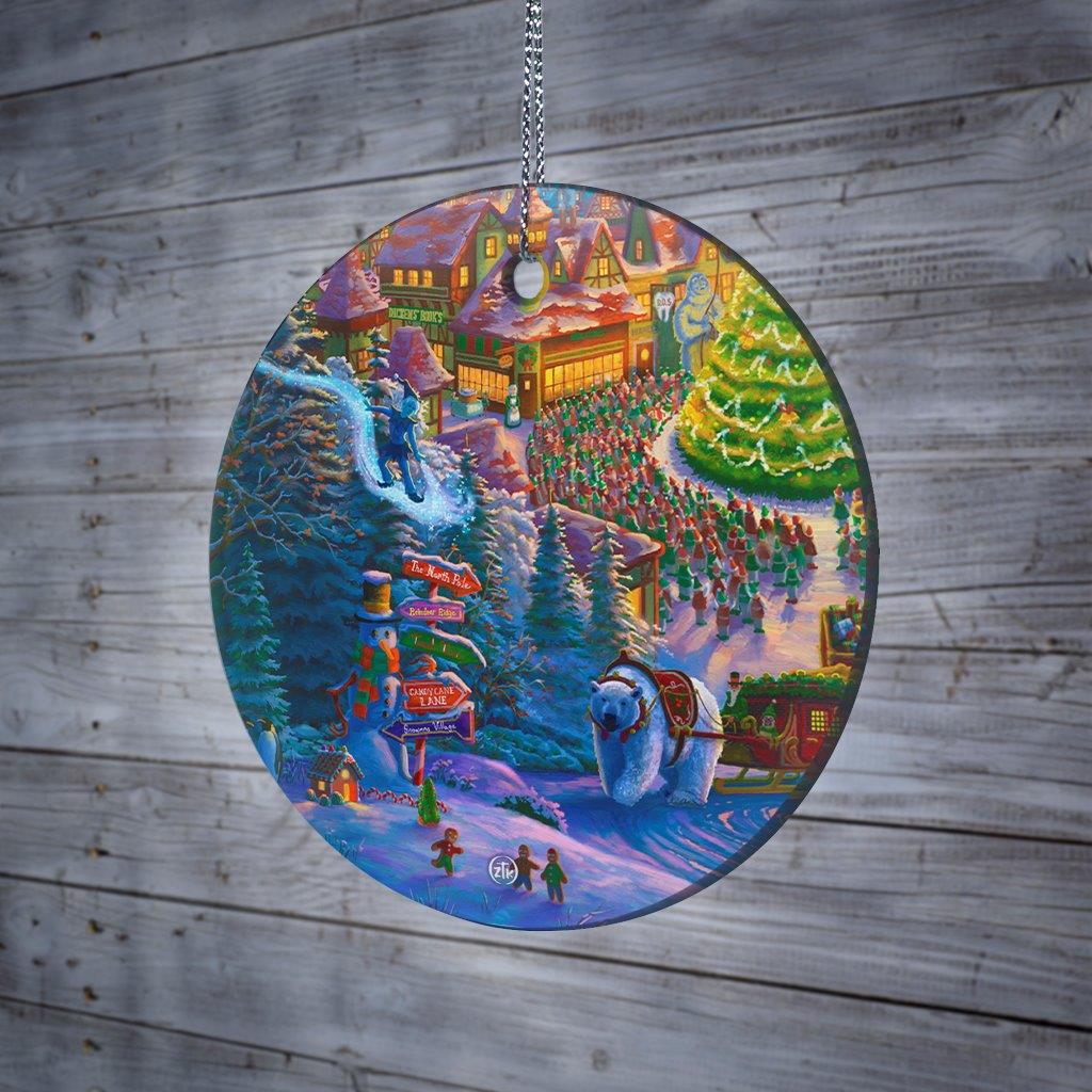 Zac Kinkade (Santas North Pole - Polar Bear) StarFire Prints™ Hanging Glass Print SPCIR1208