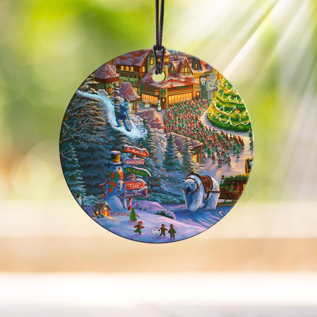 Zac Kinkade (Santas North Pole - Polar Bear) StarFire Prints™ Hanging Glass Print SPCIR1208