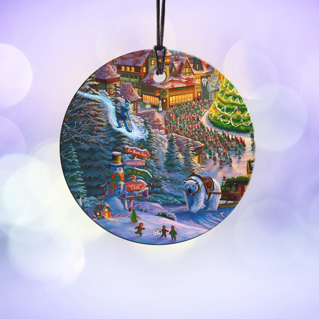 Zac Kinkade (Santas North Pole - Polar Bear) StarFire Prints™ Hanging Glass Print SPCIR1208