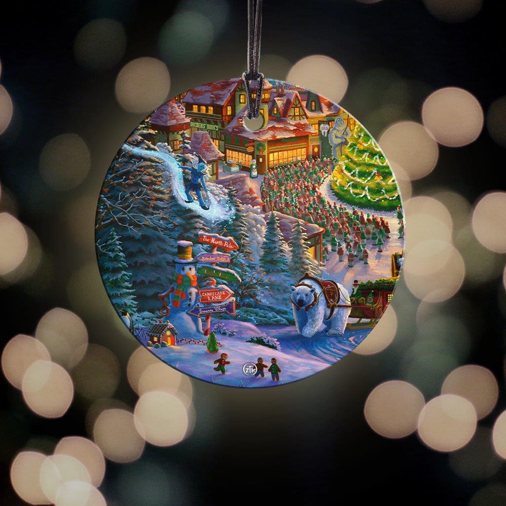 Zac Kinkade (Santas North Pole - Polar Bear) StarFire Prints™ Hanging Glass Print SPCIR1208