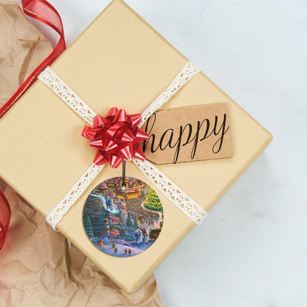 Zac Kinkade (Santas North Pole - Polar Bear) StarFire Prints™ Hanging Glass Print SPCIR1208