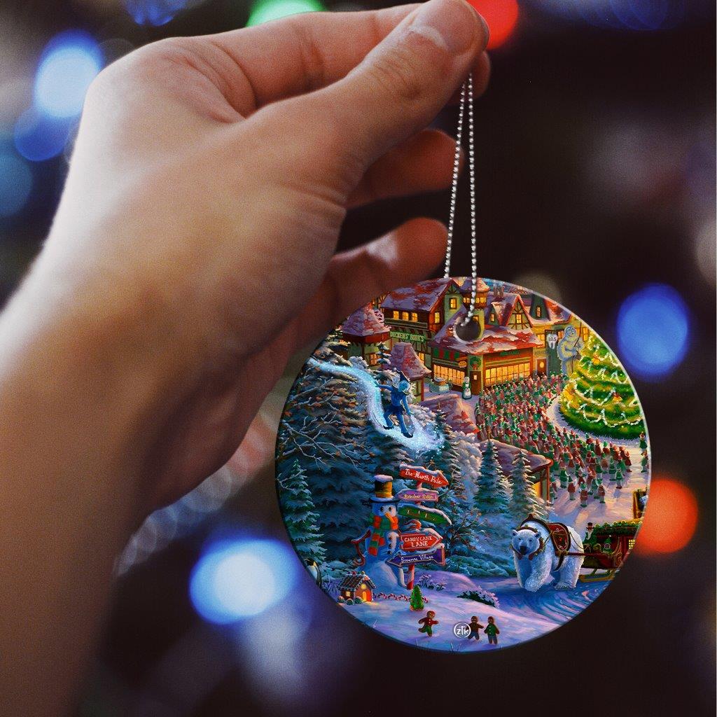 Zac Kinkade (Santas North Pole - Polar Bear) StarFire Prints™ Hanging Glass Print SPCIR1208