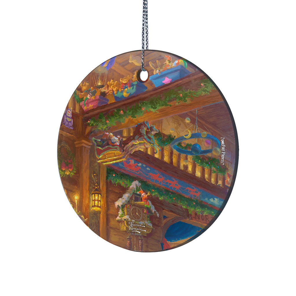 Thomas Kinkade Studios (Santas Workshop - Toys) StarFire Prints™ Hanging Glass Print SPCIR1216