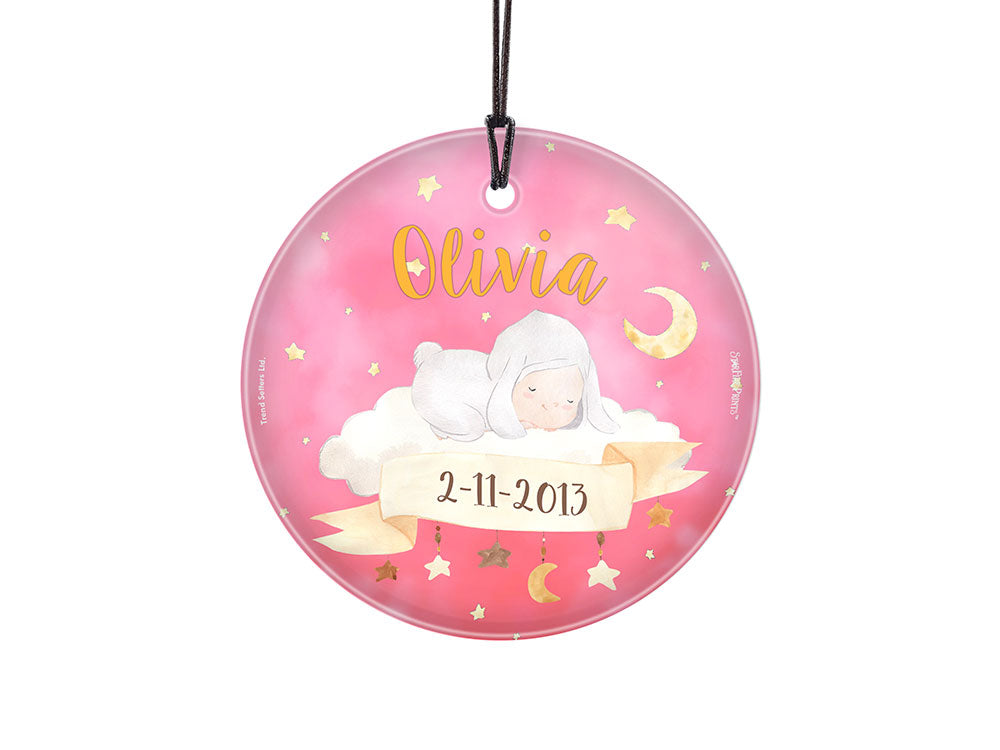 Baby's First Christmas (Boho Baby - Customized)  StarFire Prints Hanging Glass Print