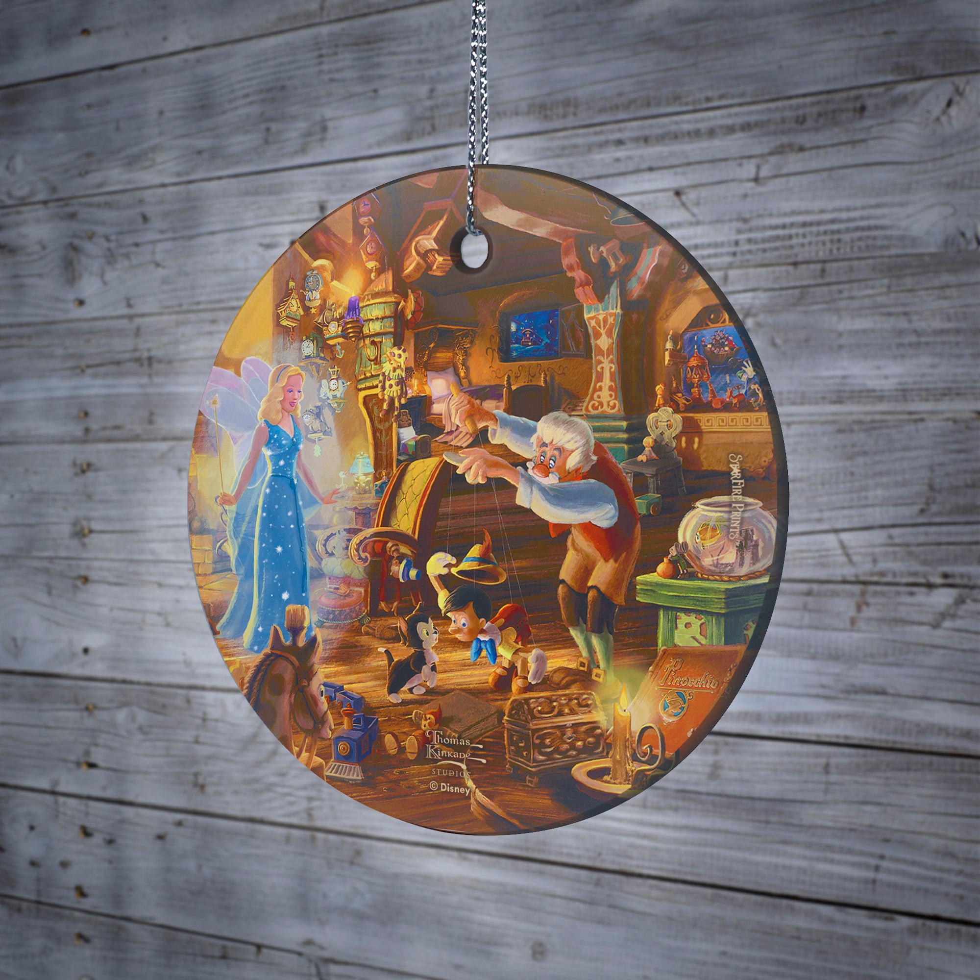 Disney (Geppettos Pinocchio) StarFire Prints™ Hanging Glass Print SPCIR1268