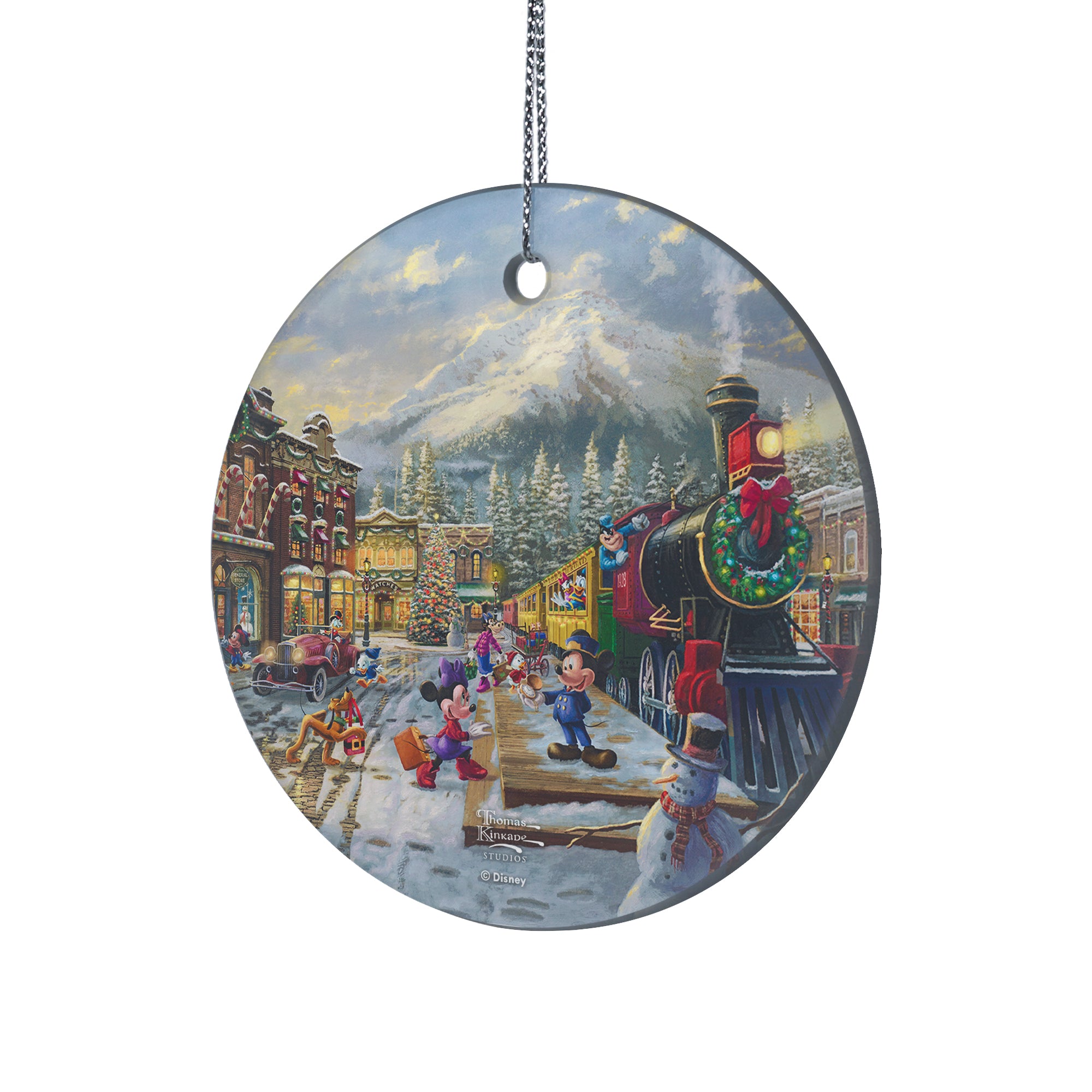 Disney (Mickey and Minnie Candy Cane Express) StarFire Prints™ Hanging Glass Print SPCIR1276