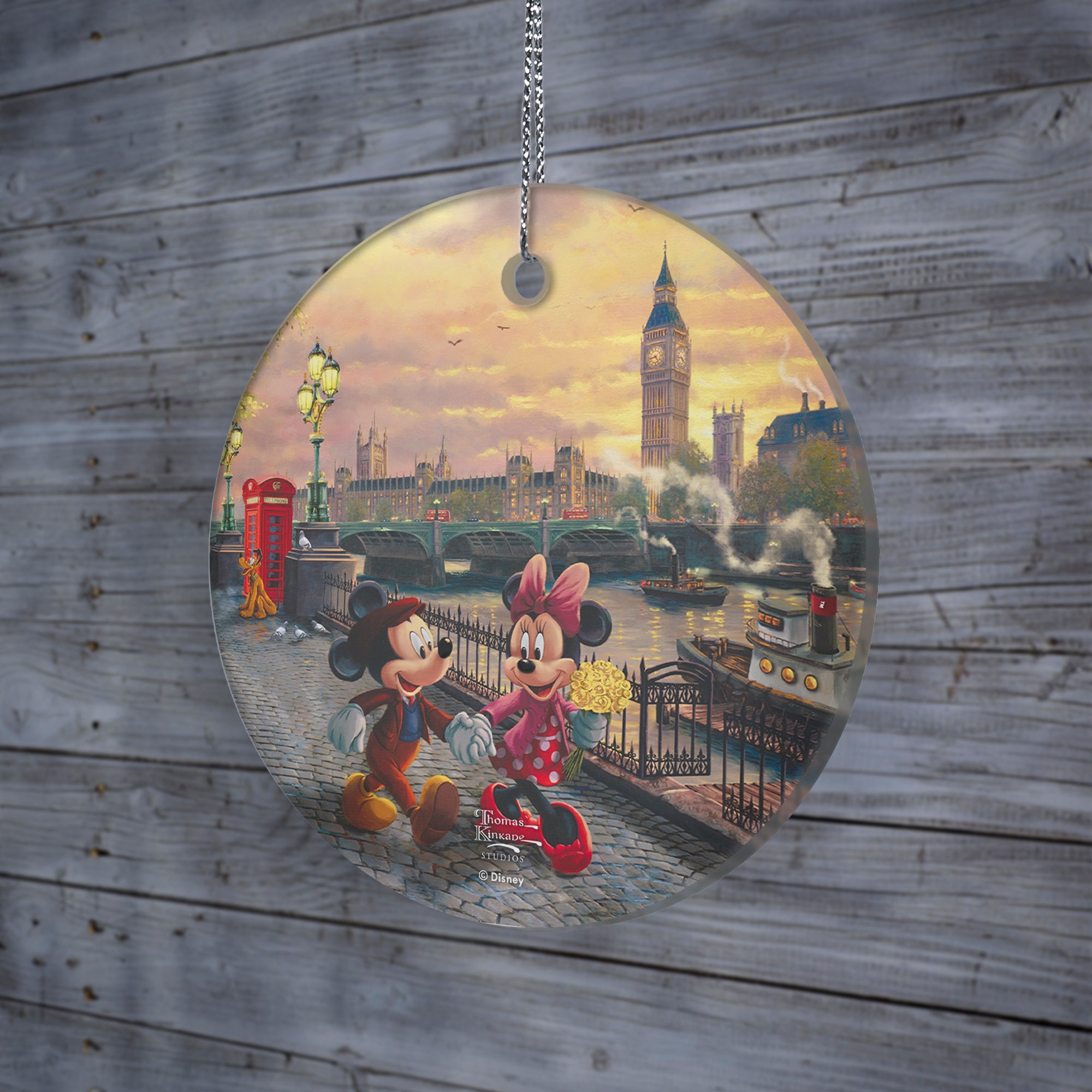 Disney (Mickey and Minnie in London) StarFire Prints™ Hanging Glass Print SPCIR1297