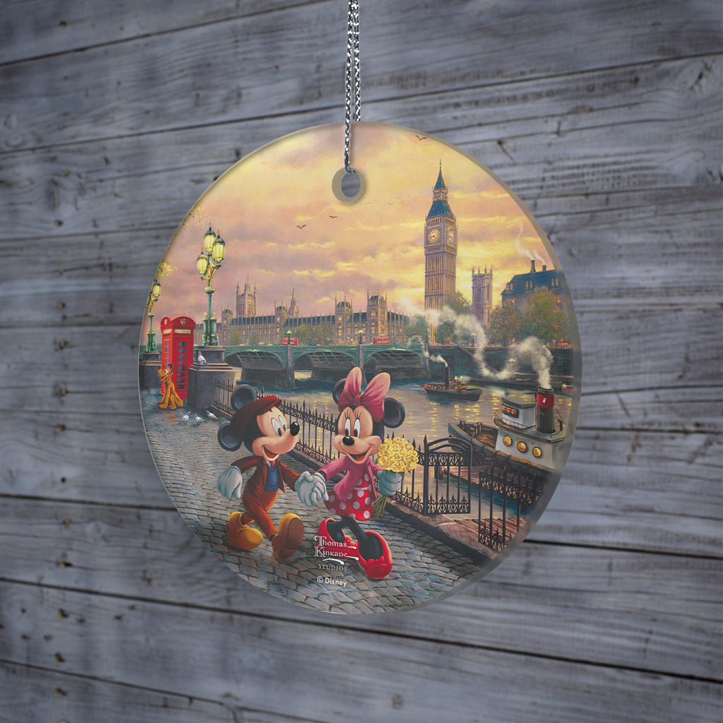 Disney (Mickey and Minnie in London) StarFire Prints™ Hanging Glass Print SPCIR1297