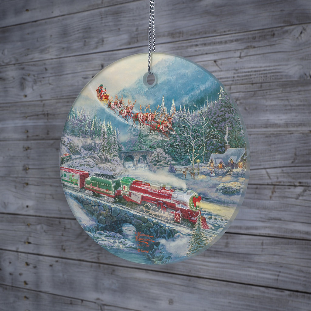 Thomas Kinkade (Lionel - Christmas Light Express) StarFire Prints™ Hanging Glass Print SPCIR1301