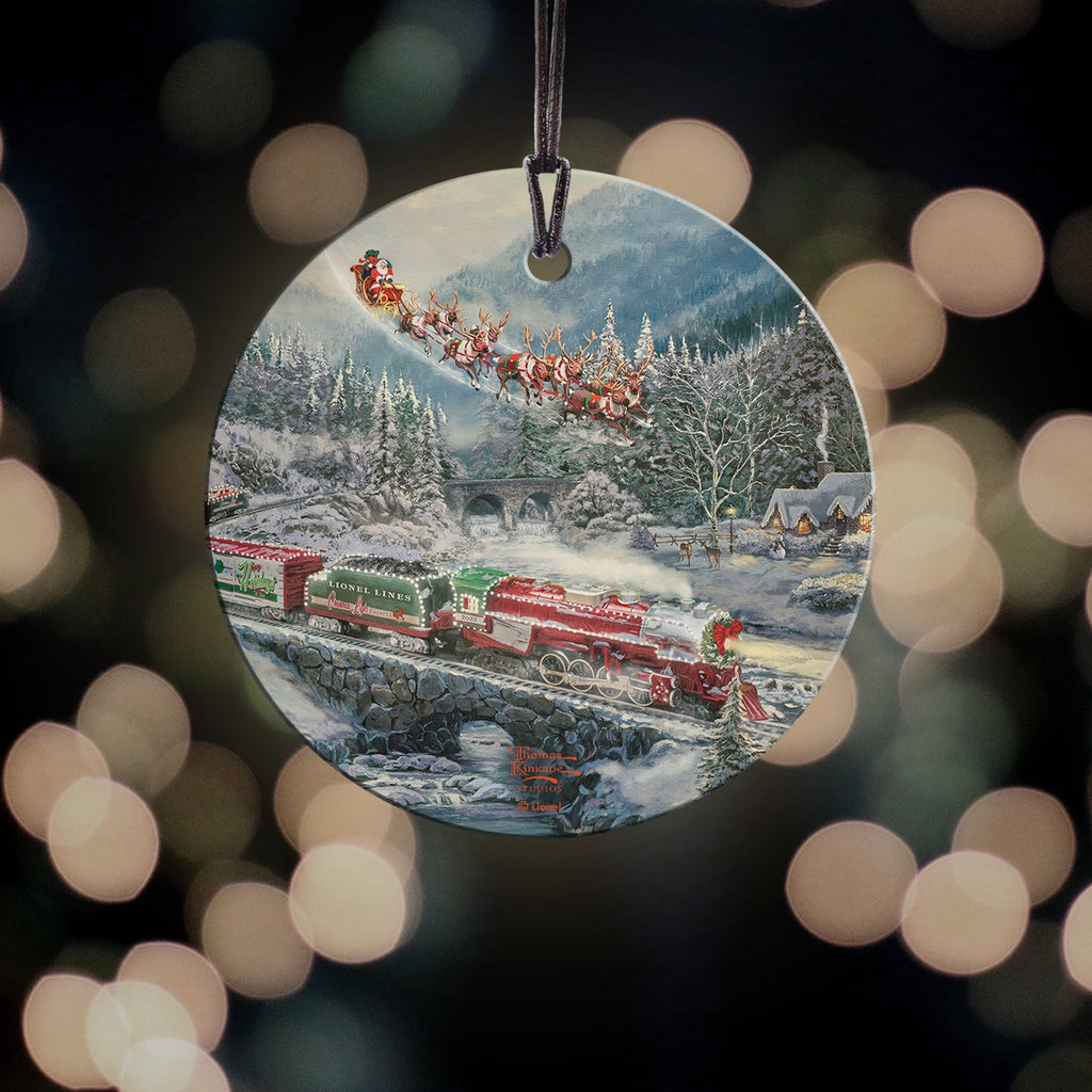 Thomas Kinkade (Lionel - Christmas Light Express) StarFire Prints™ Hanging Glass Print SPCIR1301