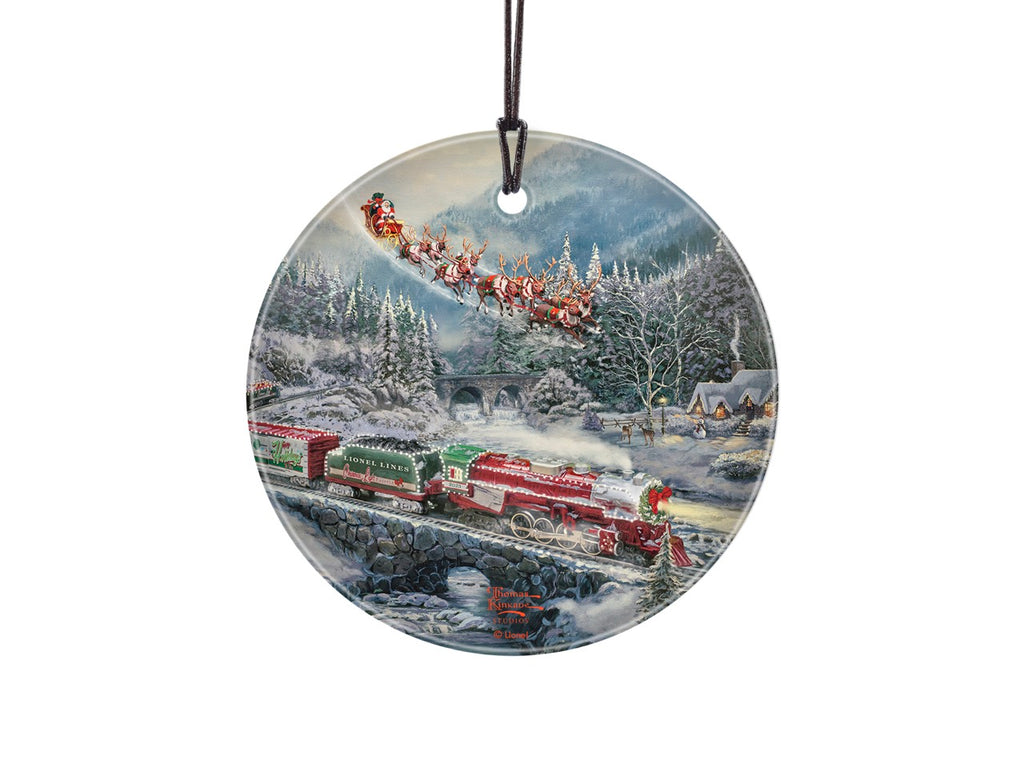 Thomas Kinkade (Lionel - Christmas Light Express) StarFire Prints™ Hanging Glass Print SPCIR1301