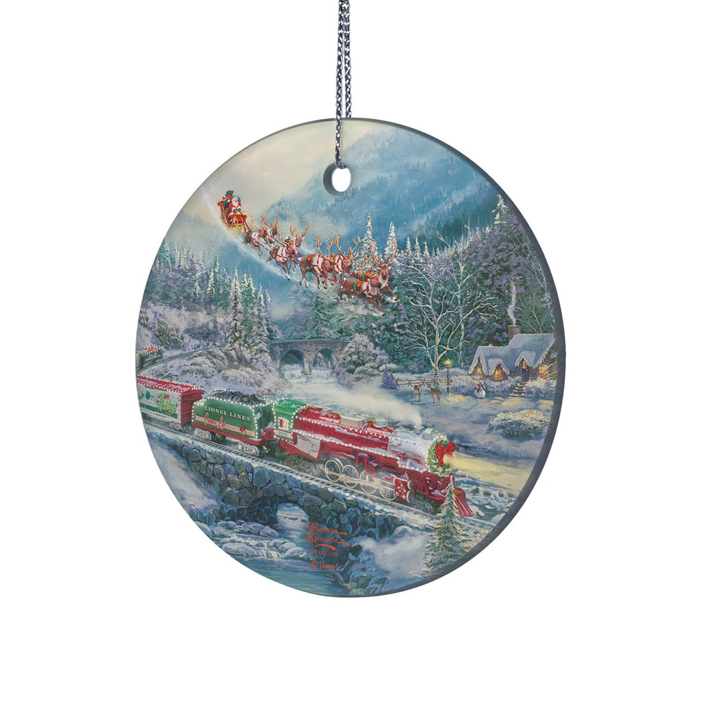 Thomas Kinkade (Lionel - Christmas Light Express) StarFire Prints™ Hanging Glass Print SPCIR1301