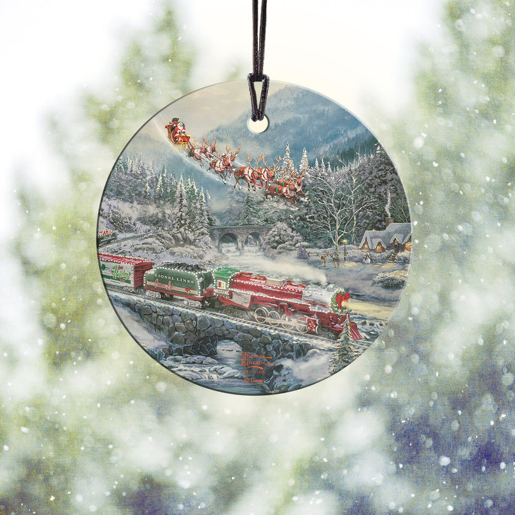 Thomas Kinkade (Lionel - Christmas Light Express) StarFire Prints™ Hanging Glass Print SPCIR1301