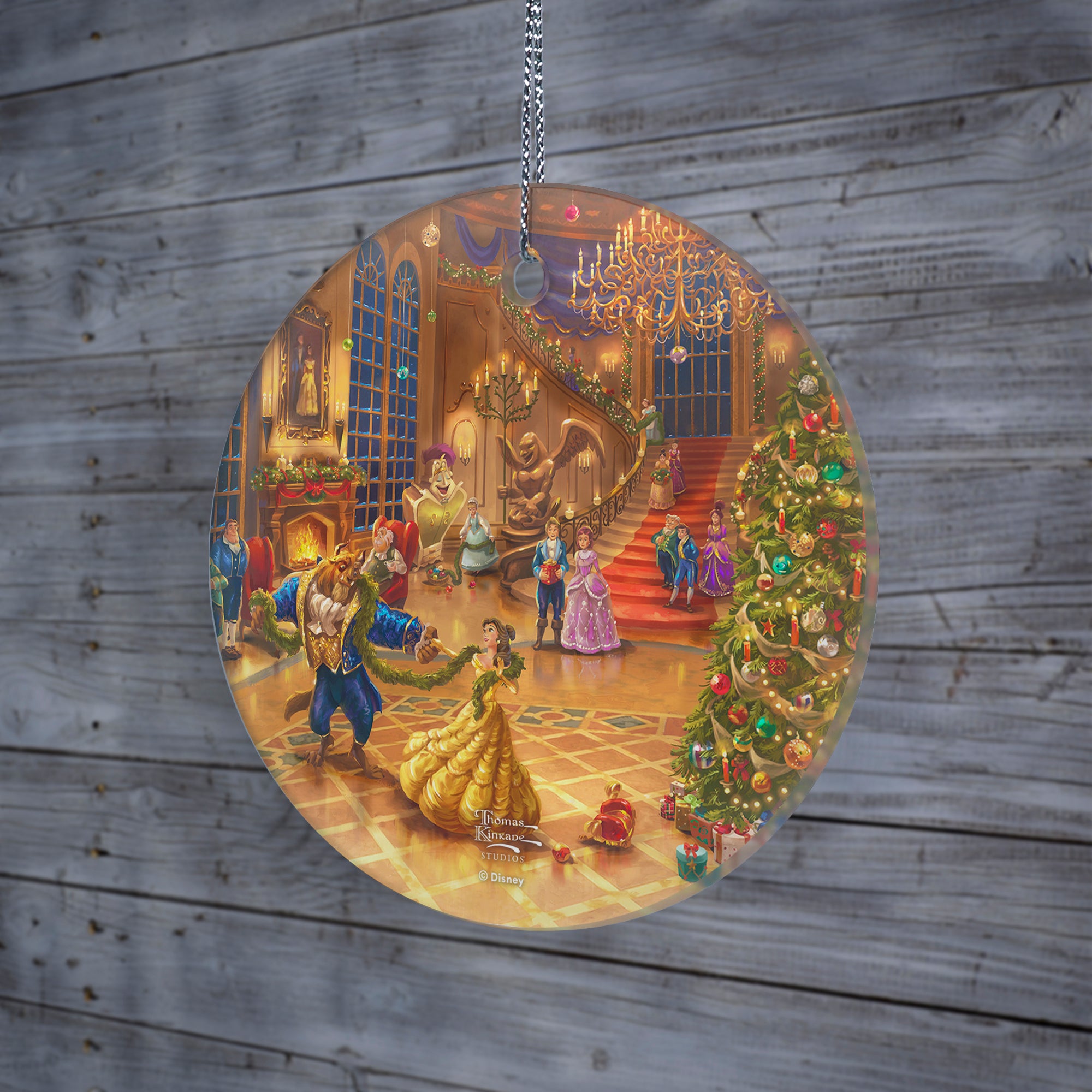 Disney (Beauty and the Beast Christmas Celebration) StarFire Prints™ Hanging Glass Print SPCIR1302