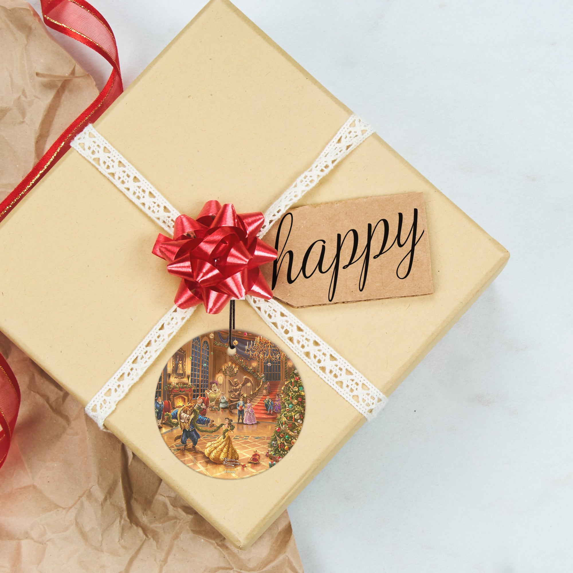 Disney (Beauty and the Beast Christmas Celebration) StarFire Prints™ Hanging Glass Print SPCIR1302