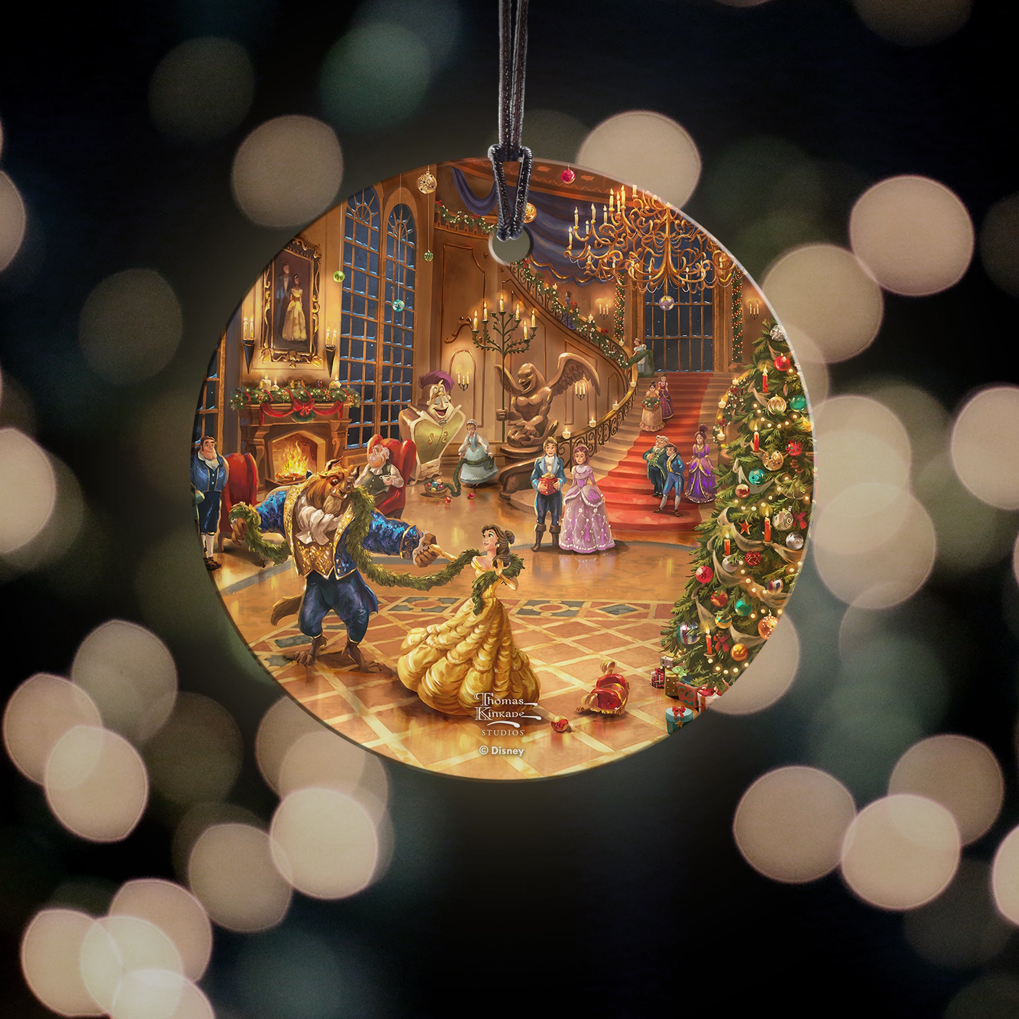 Disney (Beauty and the Beast Christmas Celebration) StarFire Prints™ Hanging Glass Print SPCIR1302