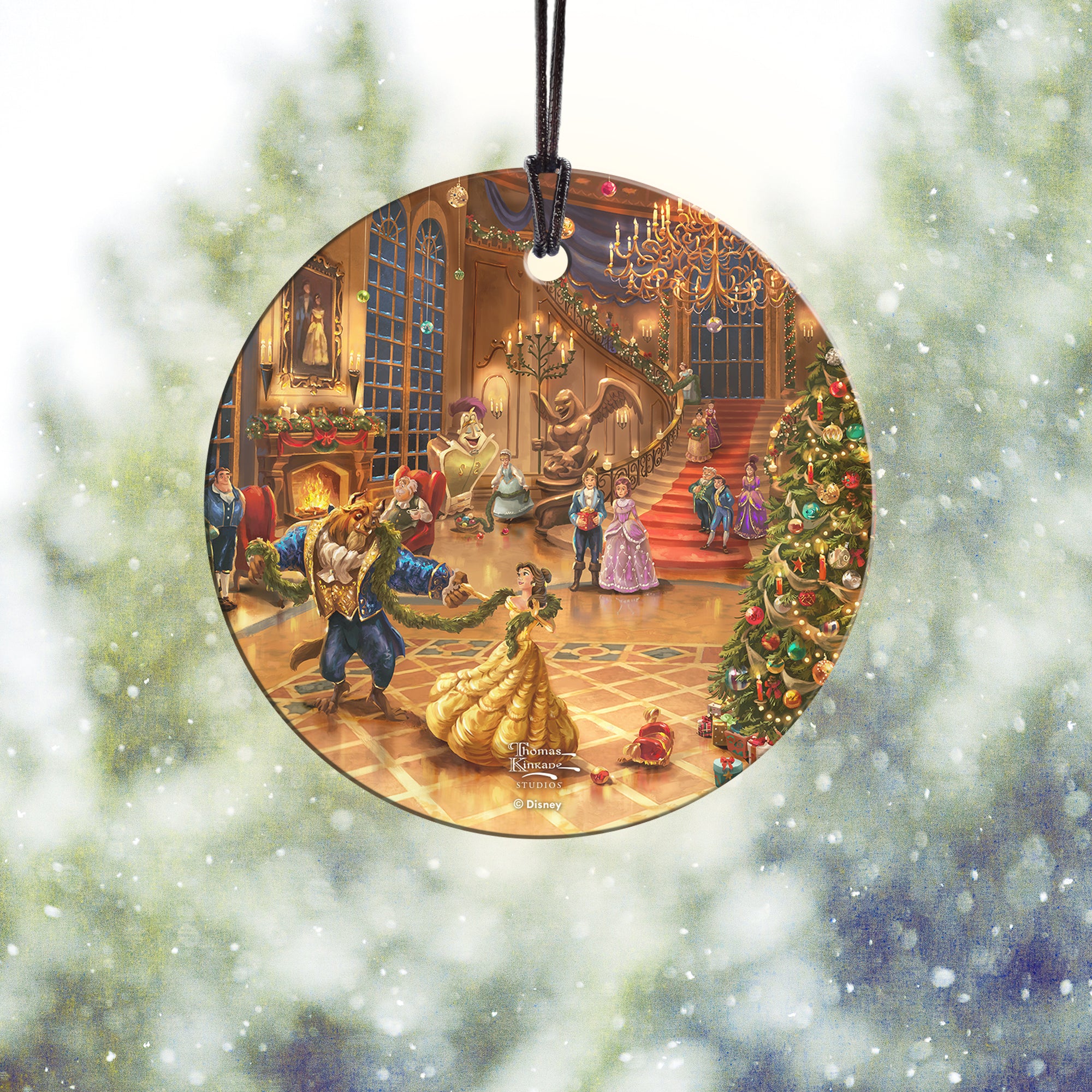 Disney (Beauty and the Beast Christmas Celebration) StarFire Prints™ Hanging Glass Print SPCIR1302