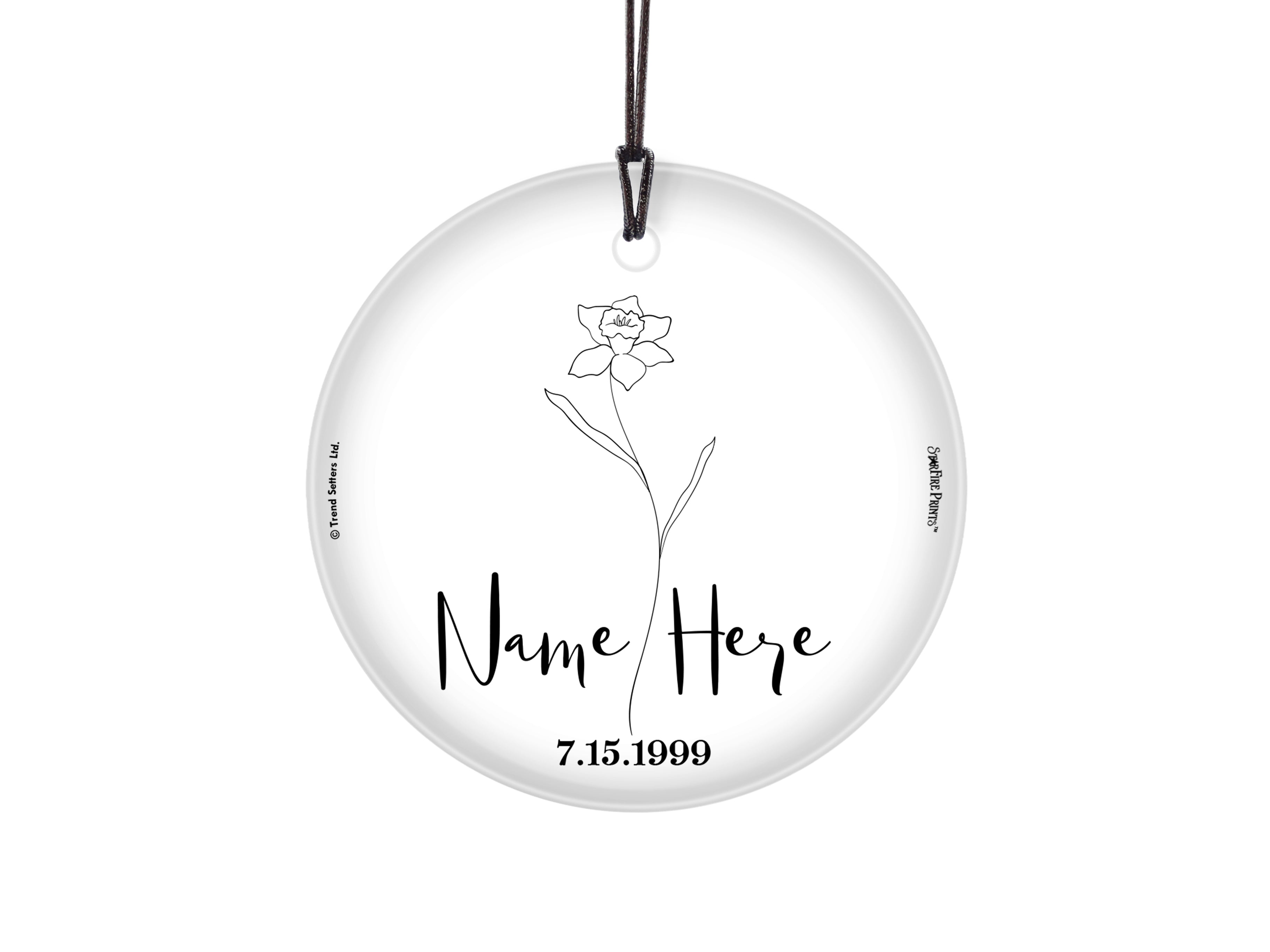 Birthday Collection (Birth Month Flower - Personalized) StarFire Prints™ Hanging Glass Print