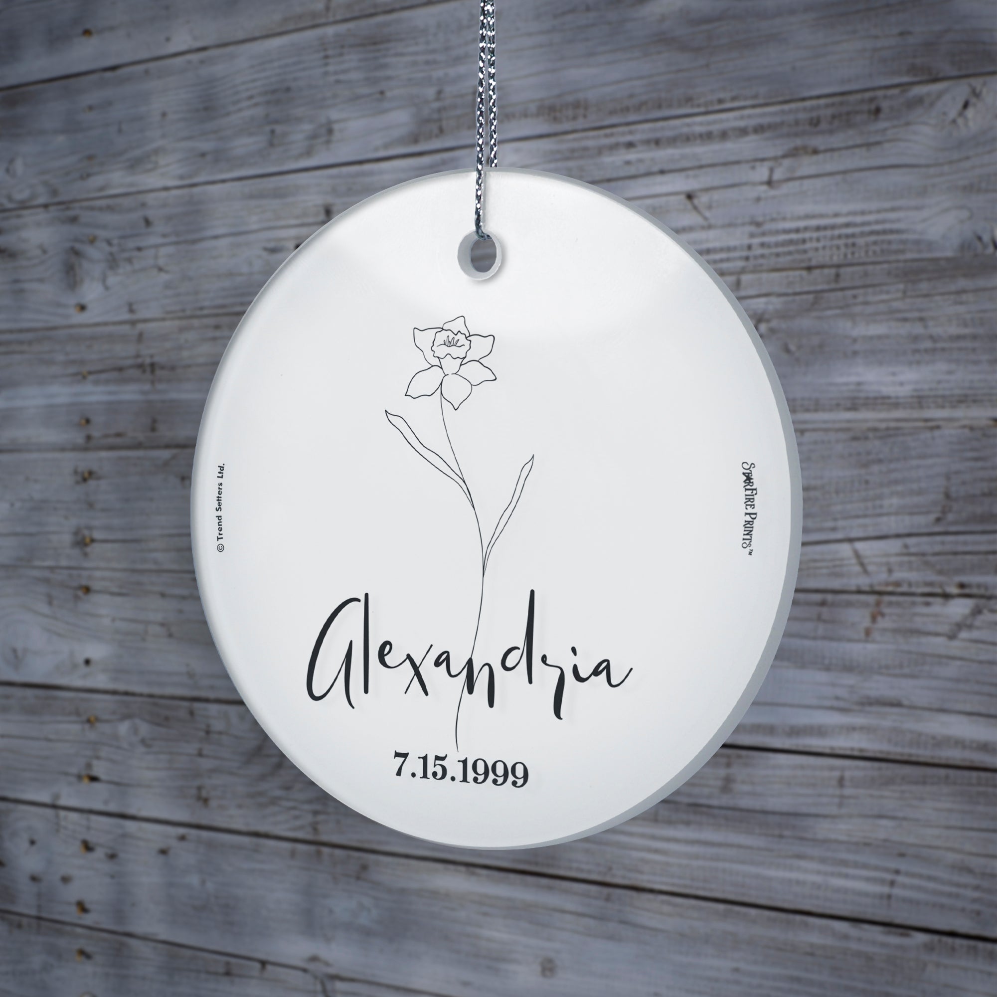 Birthday Collection (Birth Month Flower - Personalized) StarFire Prints™ Hanging Glass Print