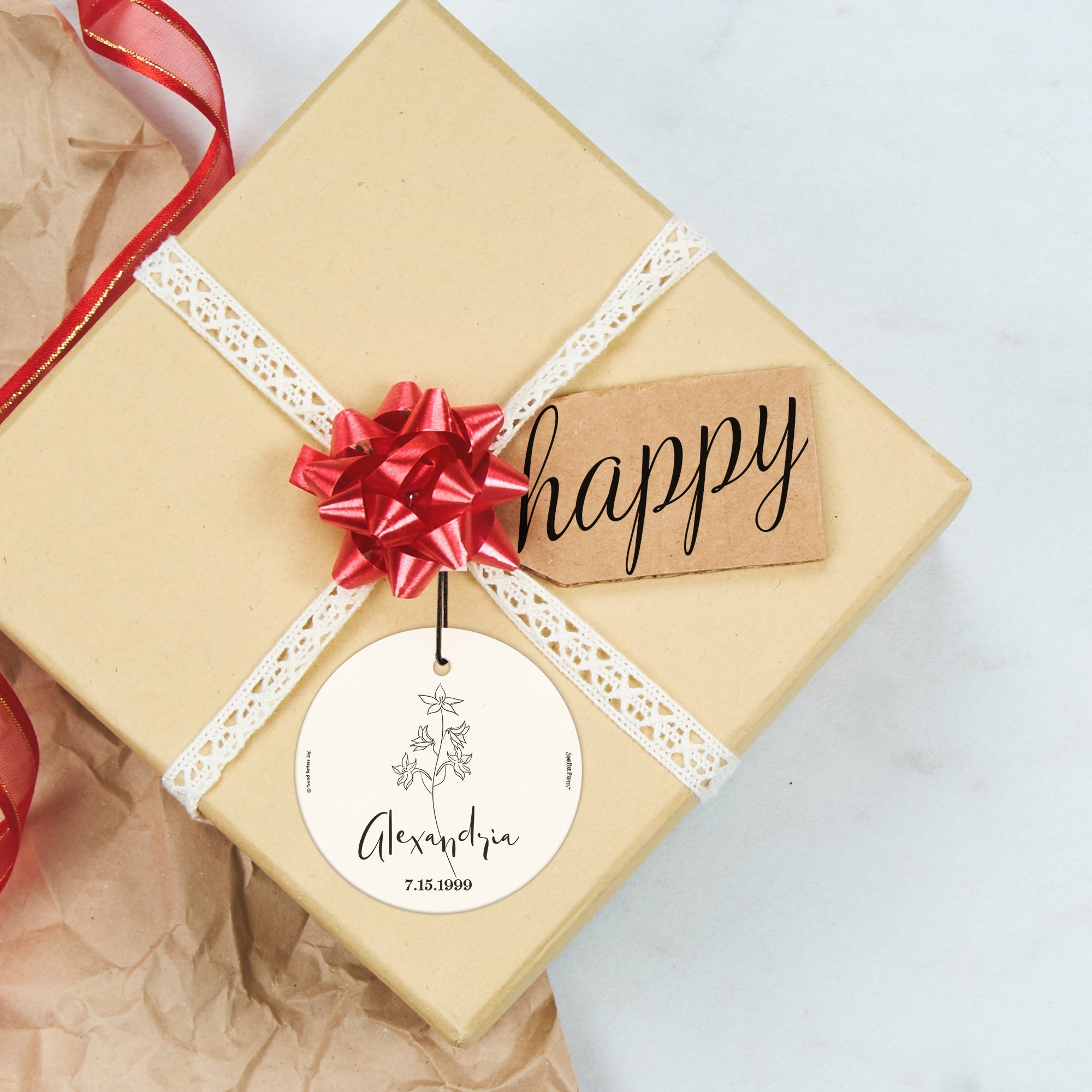 Birthday Collection (Birth Month Flower - Personalized) StarFire Prints™ Hanging Glass Print