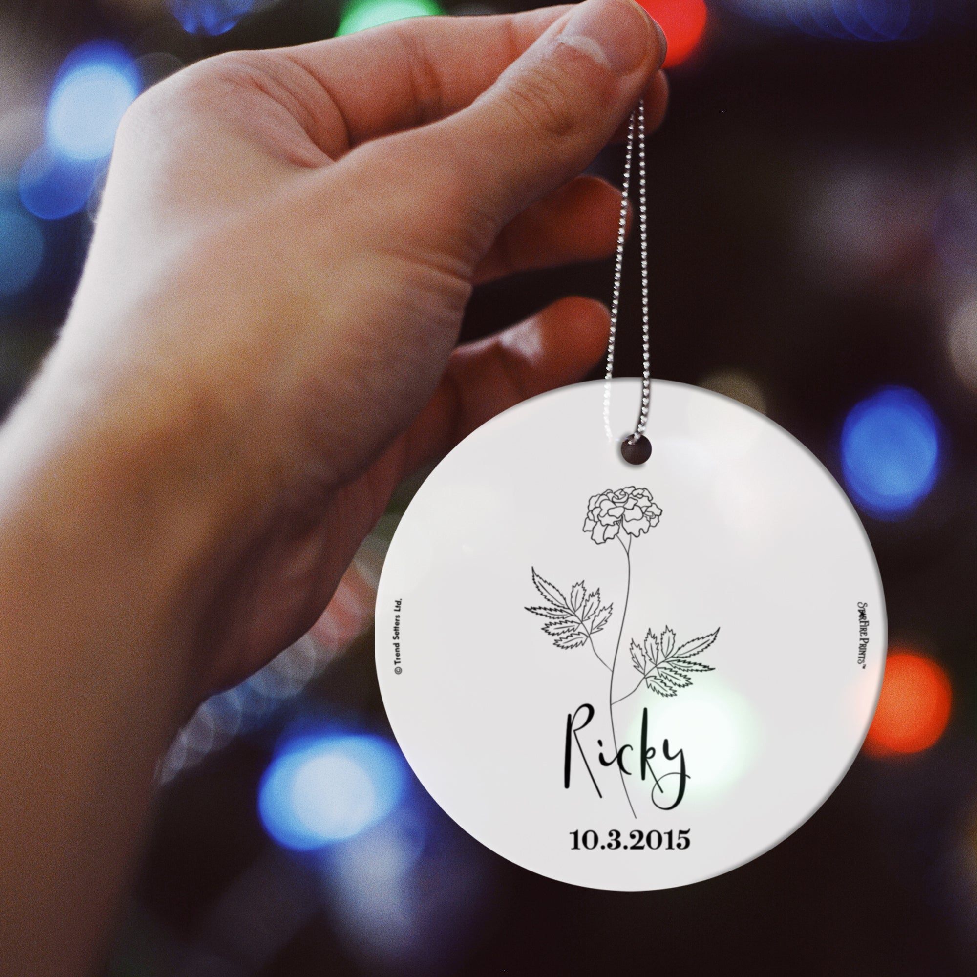 Birthday Collection (Birth Month Flower - Personalized) StarFire Prints™ Hanging Glass Print