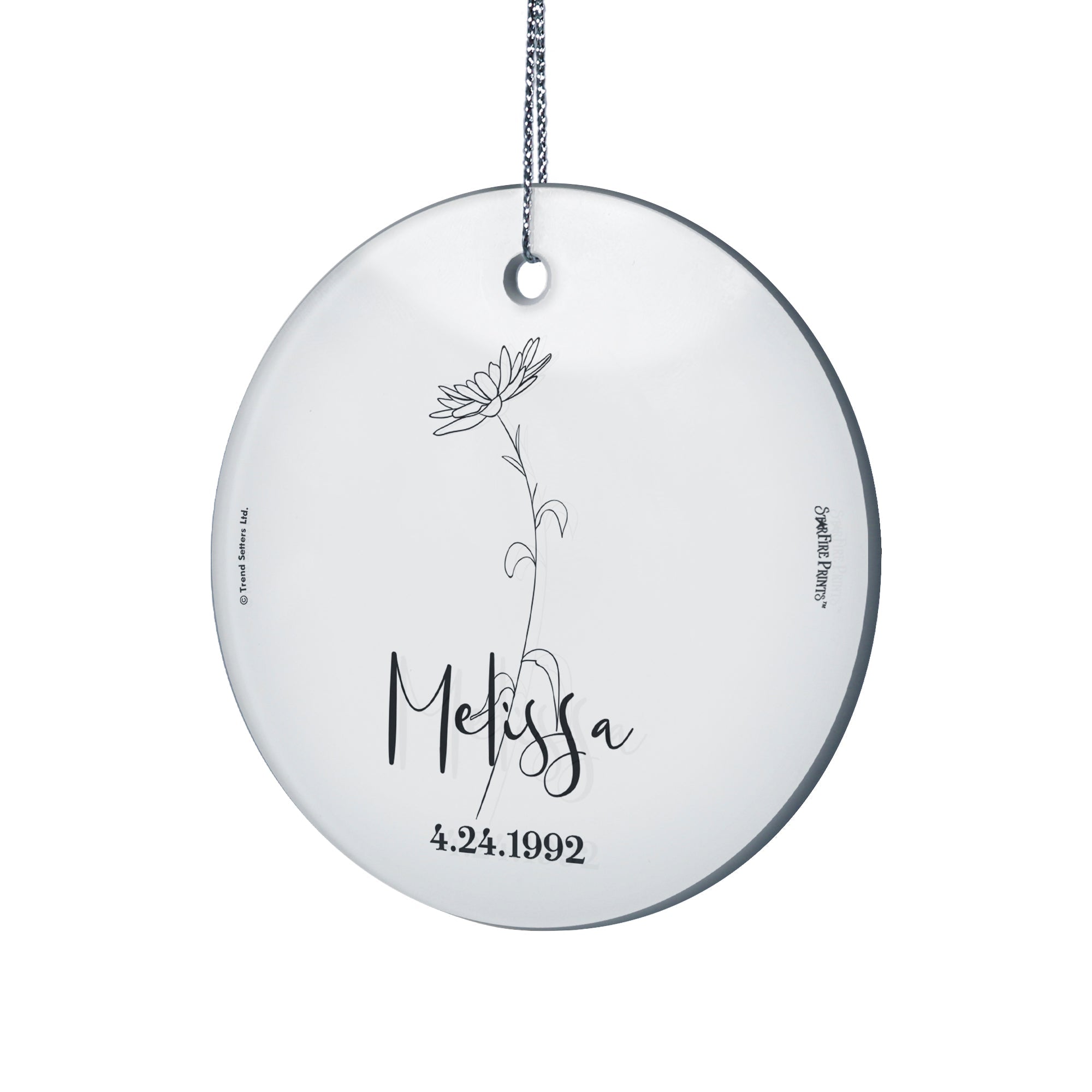 Birthday Collection (Birth Month Flower - Personalized) StarFire Prints™ Hanging Glass Print