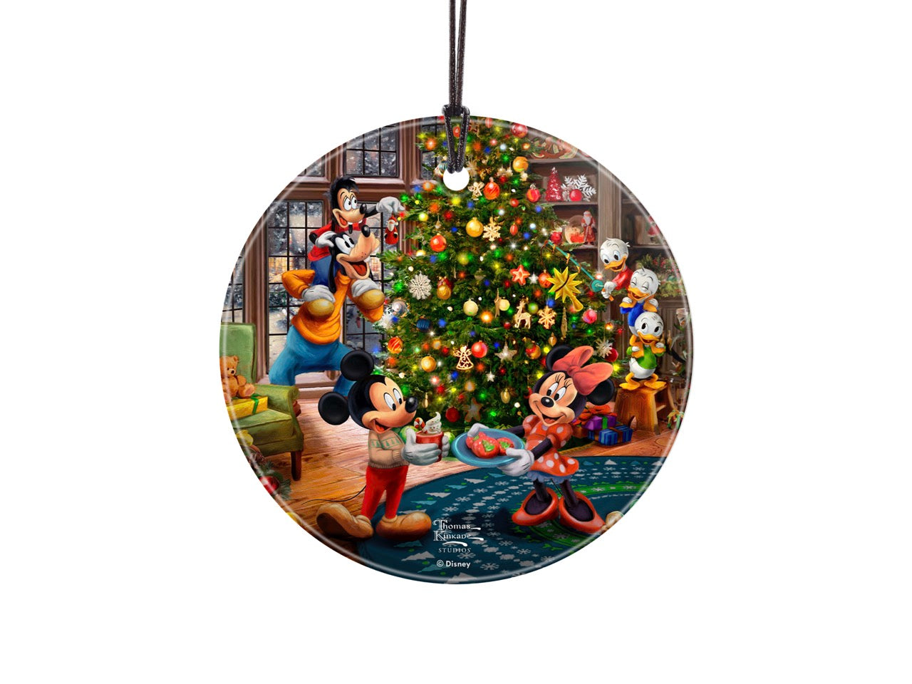 Disney (Mickey and Minnie Trimming the Tree) StarFire Prints™ Hanging Glass Print SPCIR1322