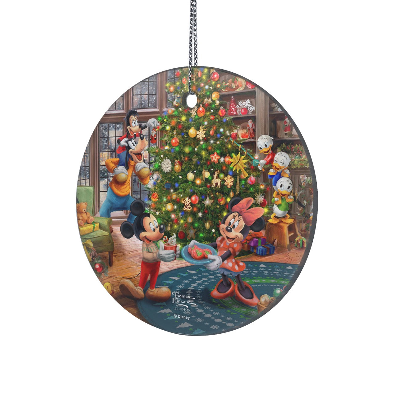 Disney (Mickey and Minnie Trimming the Tree) StarFire Prints™ Hanging Glass Print SPCIR1322