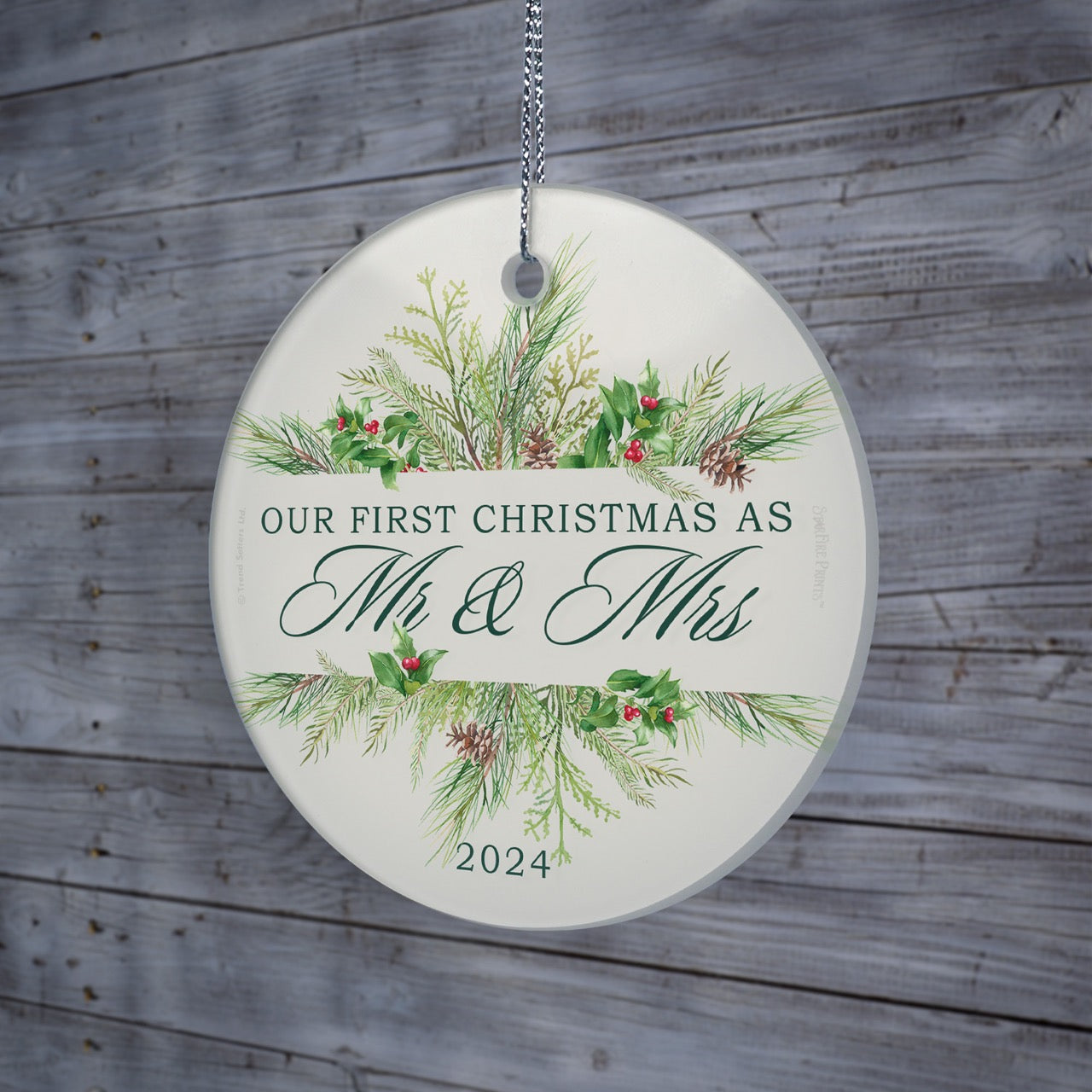 Trend Setters Original (Our First Greenery - Personalized) StarFire Prints Hanging Glass Print SPCIR1337