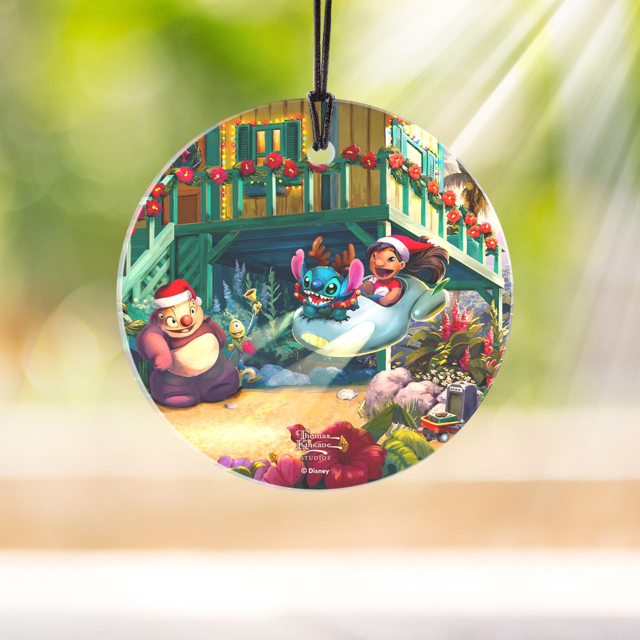 Disney (Lilo & Stitch – Aloha Christmas) StarFire Prints™ Hanging Glass Print SPCIR1344