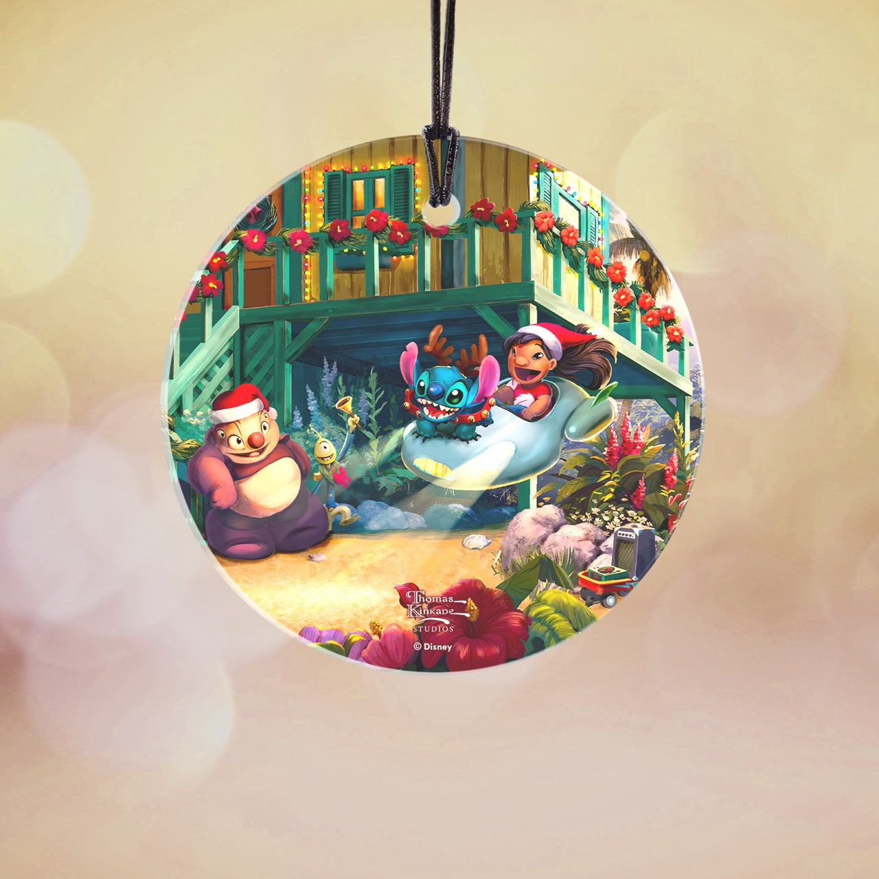 Disney (Lilo & Stitch – Aloha Christmas) StarFire Prints™ Hanging Glass Print SPCIR1344