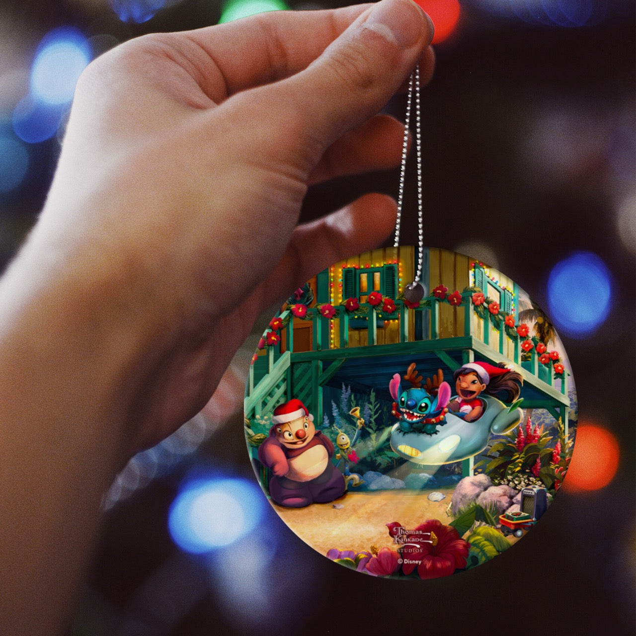 Disney (Lilo & Stitch – Aloha Christmas) StarFire Prints™ Hanging Glass Print SPCIR1344