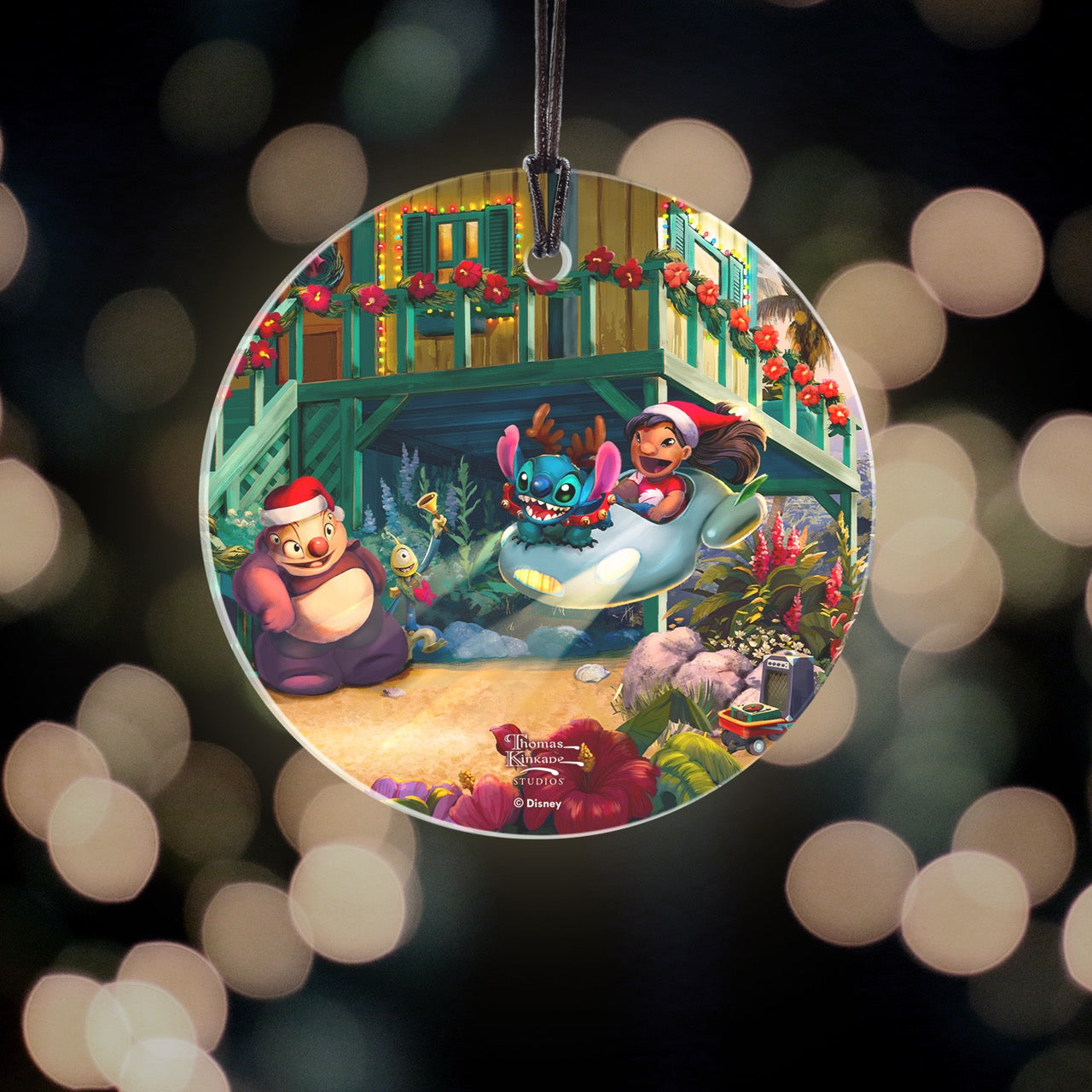 Disney (Lilo & Stitch – Aloha Christmas) StarFire Prints™ Hanging Glass Print SPCIR1344