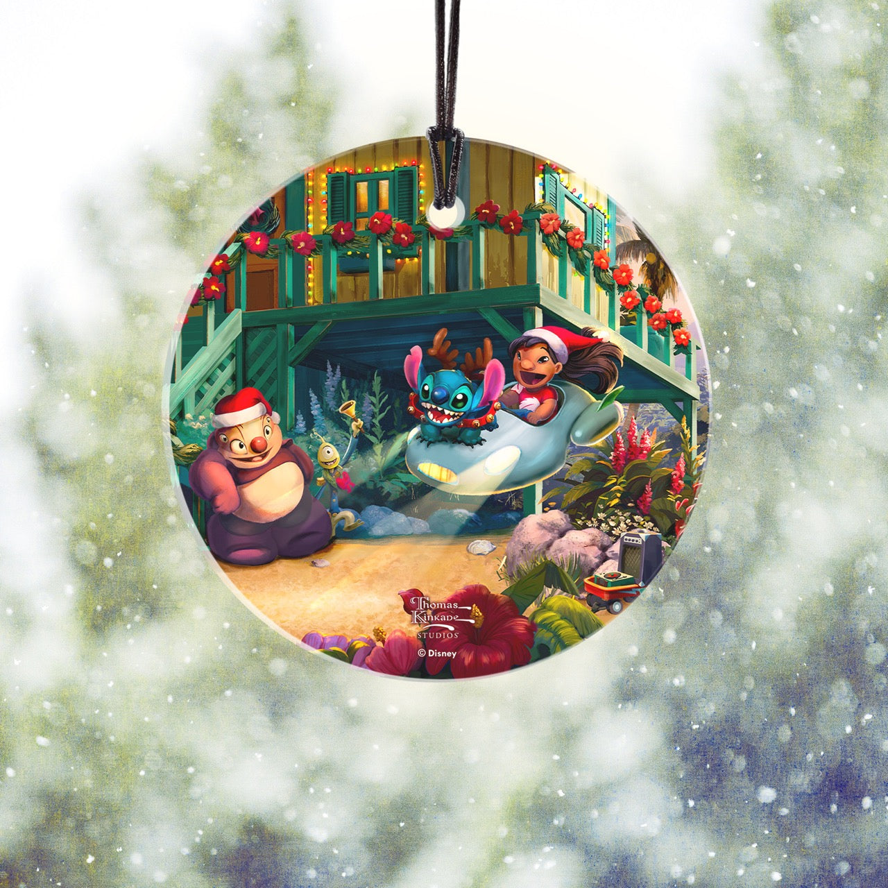 Disney (Lilo & Stitch – Aloha Christmas) StarFire Prints™ Hanging Glass Print SPCIR1344