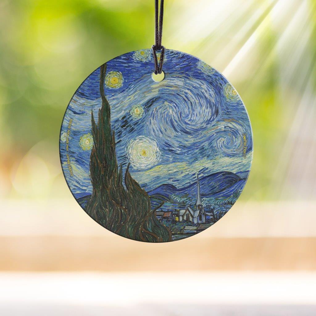 Trend Setters Original (Vincent Van Gogh – Starry Night) StarFire Prints™ Hanging Glass Print SPCIR1357