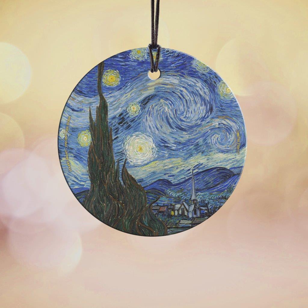 Trend Setters Original (Vincent Van Gogh – Starry Night) StarFire Prints™ Hanging Glass Print SPCIR1357