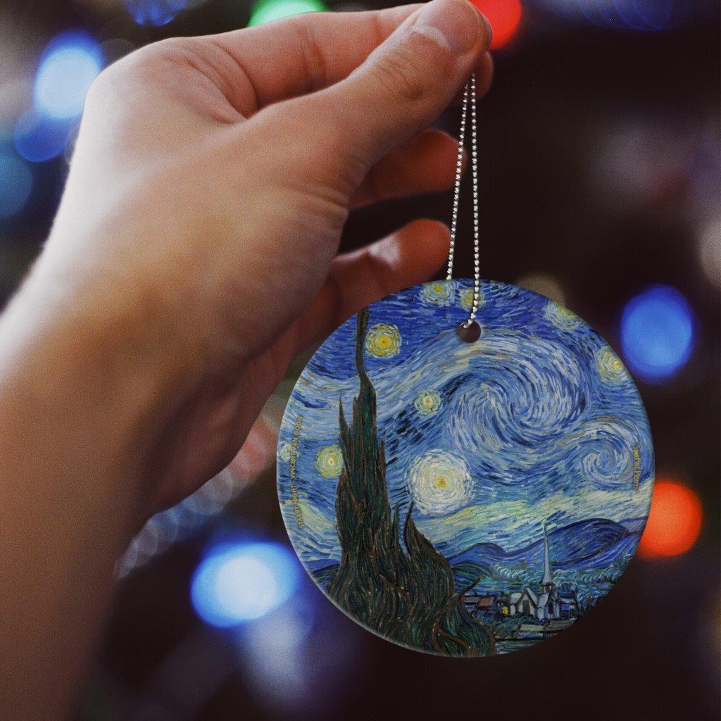 Trend Setters Original (Vincent Van Gogh – Starry Night) StarFire Prints™ Hanging Glass Print SPCIR1357