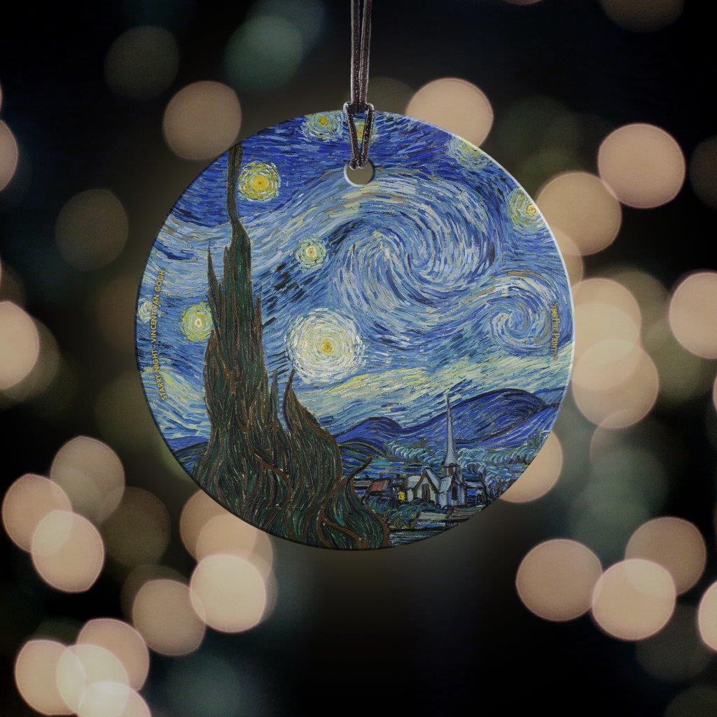 Trend Setters Original (Vincent Van Gogh – Starry Night) StarFire Prints™ Hanging Glass Print SPCIR1357