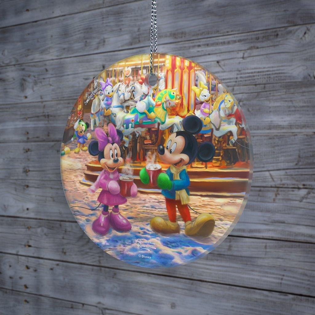 Disney (Mickey and Minnie Christmas Market) StarFire Prints™ Hanging Glass Print SPCIR1364