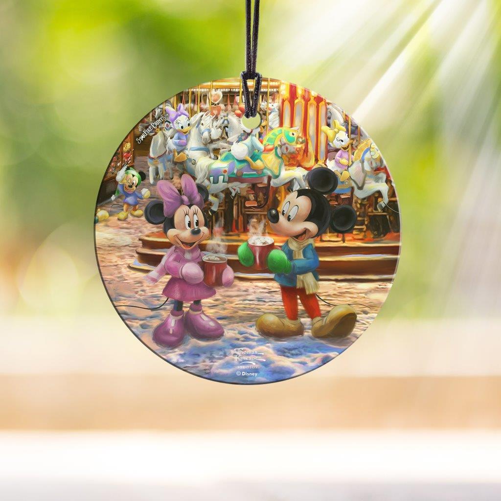 Disney (Mickey and Minnie Christmas Market) StarFire Prints™ Hanging Glass Print SPCIR1364
