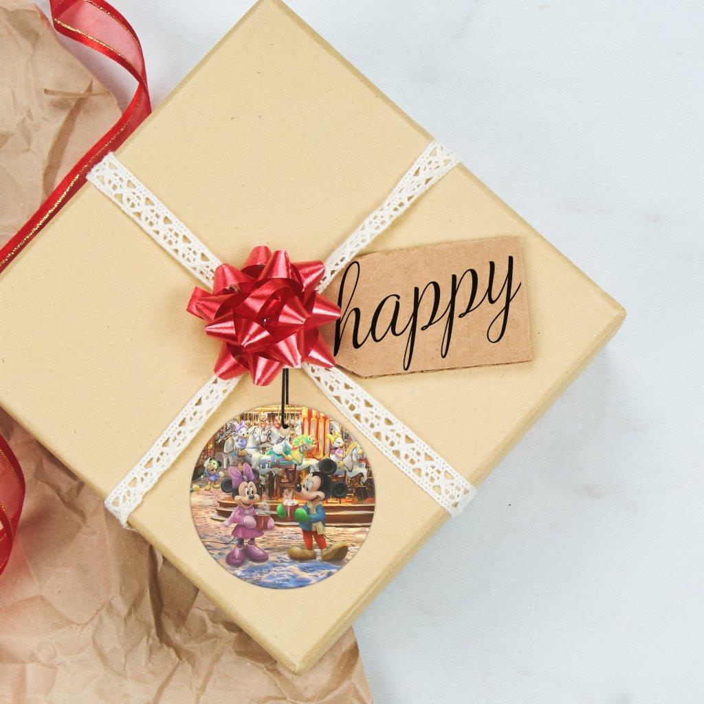 Disney (Mickey and Minnie Christmas Market) StarFire Prints™ Hanging Glass Print SPCIR1364