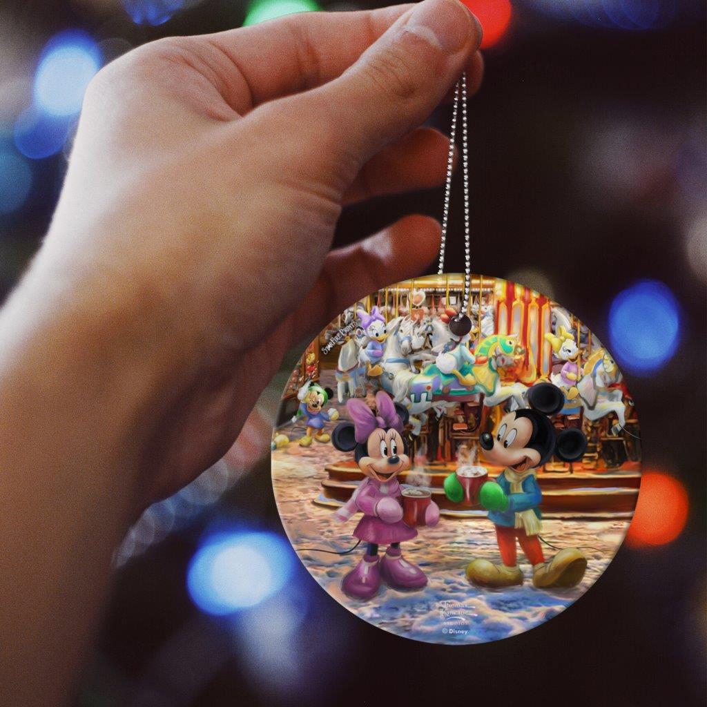 Disney (Mickey and Minnie Christmas Market) StarFire Prints™ Hanging Glass Print SPCIR1364