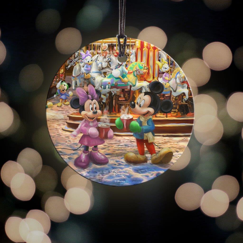 Disney (Mickey and Minnie Christmas Market) StarFire Prints™ Hanging Glass Print SPCIR1364