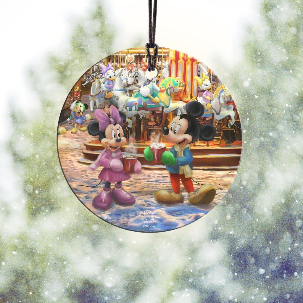 Disney (Mickey and Minnie Christmas Market) StarFire Prints™ Hanging Glass Print SPCIR1364